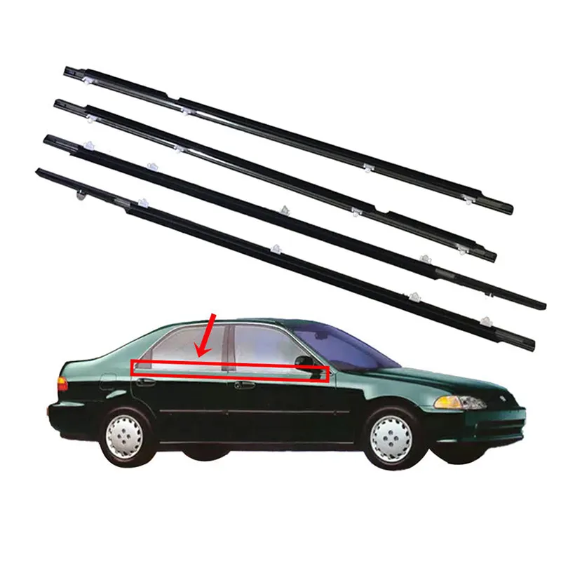 Piezas de coche moldura de ventana burletes puerta cinturones de goma sello tira meteorológica para Honda Civic 1992 1993 1994 1995