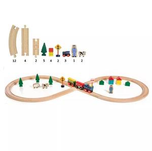 Bộ Đường Ray Xe Lửa Bằng Gỗ Cho Trẻ Em Khối Đường Sắt Bằng Gỗ Đồ Chơi Xe Lửa Vận Chuyển Có Khe Cắm Cho Trẻ Em - Product Image 4