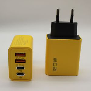 PD 120W hızlı şarj dizüstü bilgisayar adaptörü tipi C çift PD hızlı şarj çift USB şarj QC3.0 çok limanlar duvar şarj - Product Image 1