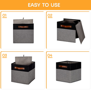 12 X 12 X 12 Inch Fabric <strong>Storage</strong> <strong>Cubes</strong> For Organizing,Collapsible Foldable Linen Canvas Closet <strong>Storage</strong> Bins Fabric <strong>storage</strong> <strong>cubes</strong> - Product Image 5