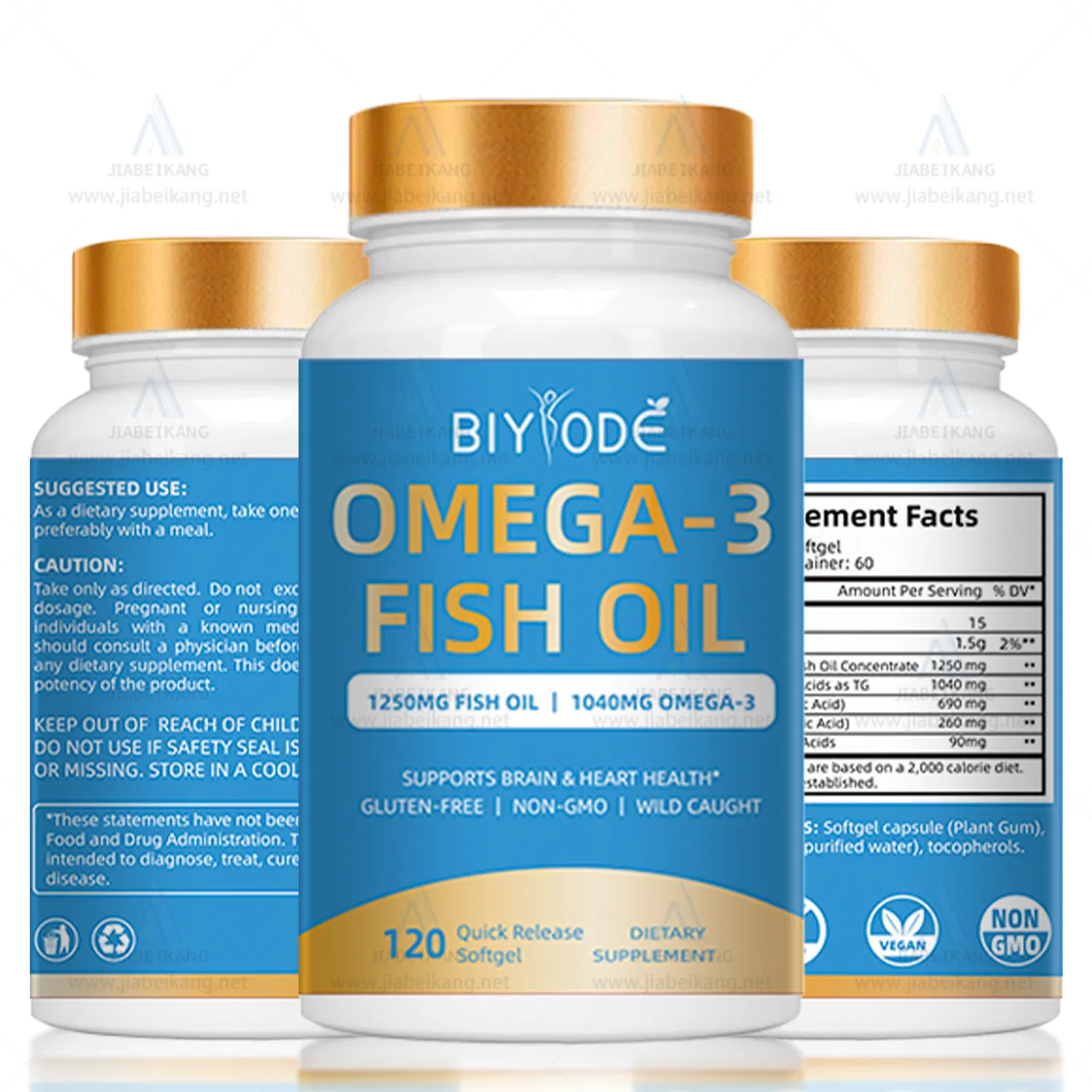 Fabbrica GMP olio di pesce all'ingrosso omega 3 collagene softgel con materiale naturale certificato estratto di erbe 1000mg capsula