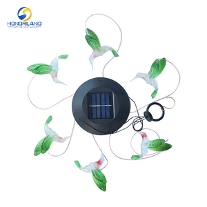 Al Aire Libre impermeable moderno creativo Solar colibrí mariposa viento carillón cadena luz Solar jardín luces para patio tema - Product Image 6