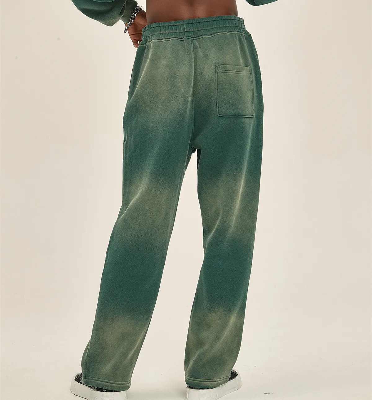 OEM Logo personalizzato Mens lavaggio acido gradiente svasato sciolto gamba larga pantaloni della tuta pantaloni Jogger in cotone pantaloni a zampa di sudore per gli uomini