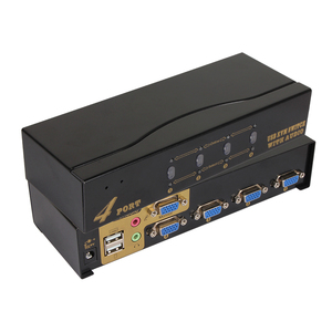 VCOM内置虚拟显示器VGA KVM交换机，带USB集线器音频麦克风自动扫描4台电脑监控 - Product Image 3