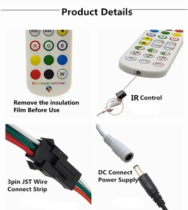 WS2812B Bluetooth контроллер для адресной светодиодной ленты WS2811 Dream Color RGB светодиодная лента 24key ИК пульт дистанционного управления музыкой - Product Image 2