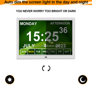 Đa chức năng màn hình lớn 15.6 inch ứng dụng điện thoại di động Kỹ Thuật <span class=keywords><strong>S</strong></span>ố lịch ngày đồng hồ thời tiết hiển thị cho chứng mất trí nhớ hoặc <span class=keywords><strong>Alzheimer</strong></span> người cao tuổi - Product Image 4
