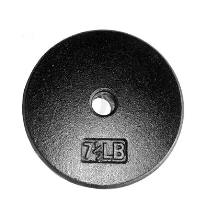 15lb Placas redondas do peso do ferro fundido Metal Dumbbell e Barbell Placas com pintura preta