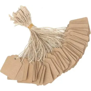 Etiquetas de precios de papel Kraft, cadena de etiquetas colgantes para productos de joyería, ropa - Product Image 1