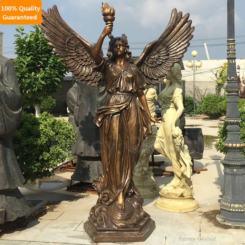 Gran figura europea Tamaño Real Jardín al aire libre Ángel estatua de bronce esculturas