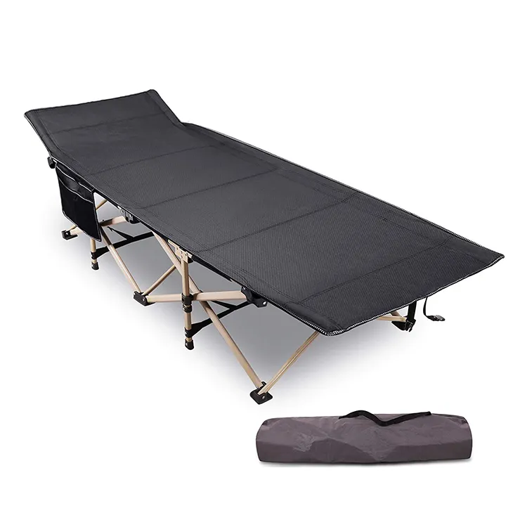 Fabrika toptan taşınabilir ayarlanabilir uyku sedye katlanır kamp yatağı Metal rahat plaj piknik eğlence karyolası