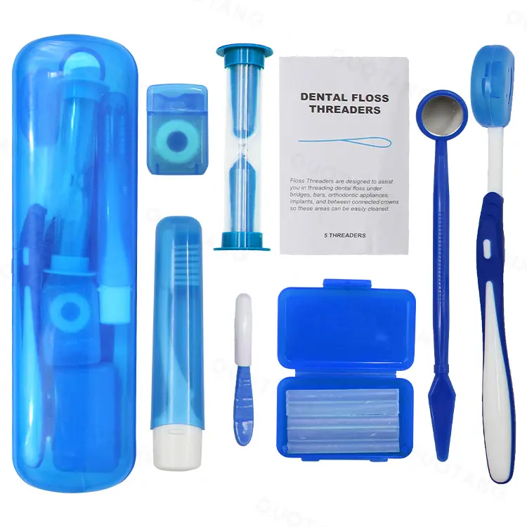 Portable Travel Oral Care 8 in 1 Orthodontics Toothbrush Kit