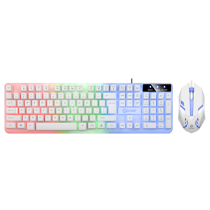 Teclado con cable usb brillante para ordenador, combo de teclado mecánico retroiluminado para gaming y oficina en casa - Product Image 2