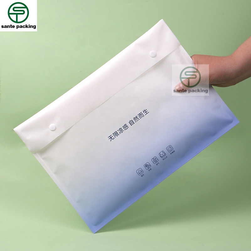 Eco-friendly Kraft Paper Snap Fastener Bag