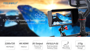 Monitor DSLR IPS de 5,5 pulgadas para campo de cámara, asistencia de enfoque 1280x720, compatible con entrada HDMI 4K, salida de CC, incluye brazo de inclinación - Product Image 3