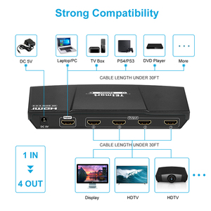 <strong>hdmi</strong> 4port Video <strong>Splitter</strong> 1x4 4k <strong>hdmi</strong> <strong>Splitter</strong> for Computer or Interface Type Smart Android LED Tv - Product Image 6