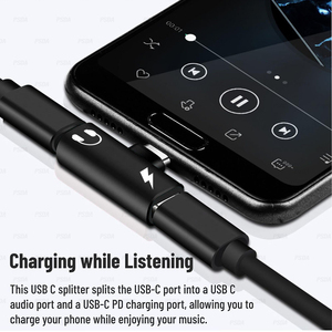 USB C อะแดปเตอร์หูฟัง2 in 1 USB C TO USB C ช่องเสียบหูฟัง HIFI DAC พร้อมอะแดปเตอร์ชาร์จเร็วสำหรับ iPhone 15 15PROMAX Samsung - Product Image 5