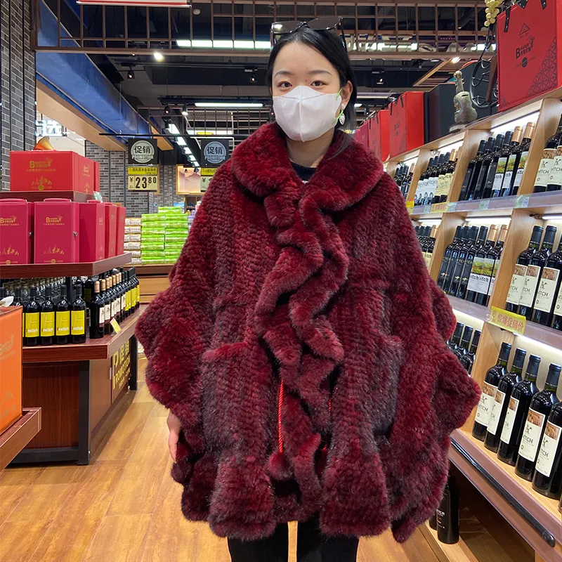 Phụ Nữ Mùa Đông Sang Trọng Copenhagen Mink Fur Shawl Real Mink Fur Dệt Kim Khăn Choàng Với Chất Lượng Tốt Nhất