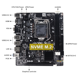 มาเธอร์บอร์ด Micro ATX H61 LGA1155 DDR3รองรับ <span class=keywords><strong>i5</strong></span> Intel-i3 i7 Pentium-Celeron Dual Channel เดสก์ท็อปชิปเซ็ตเมนบอร์ด H61 - Product Image 2