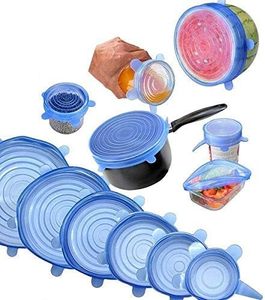 Tái sử dụng container nắp bộ đồ dùng nhà bếp an toàn co giãn Bát thực phẩm bao gồm linh hoạt Silicone Stretch có nắp đậy - Product Image 4