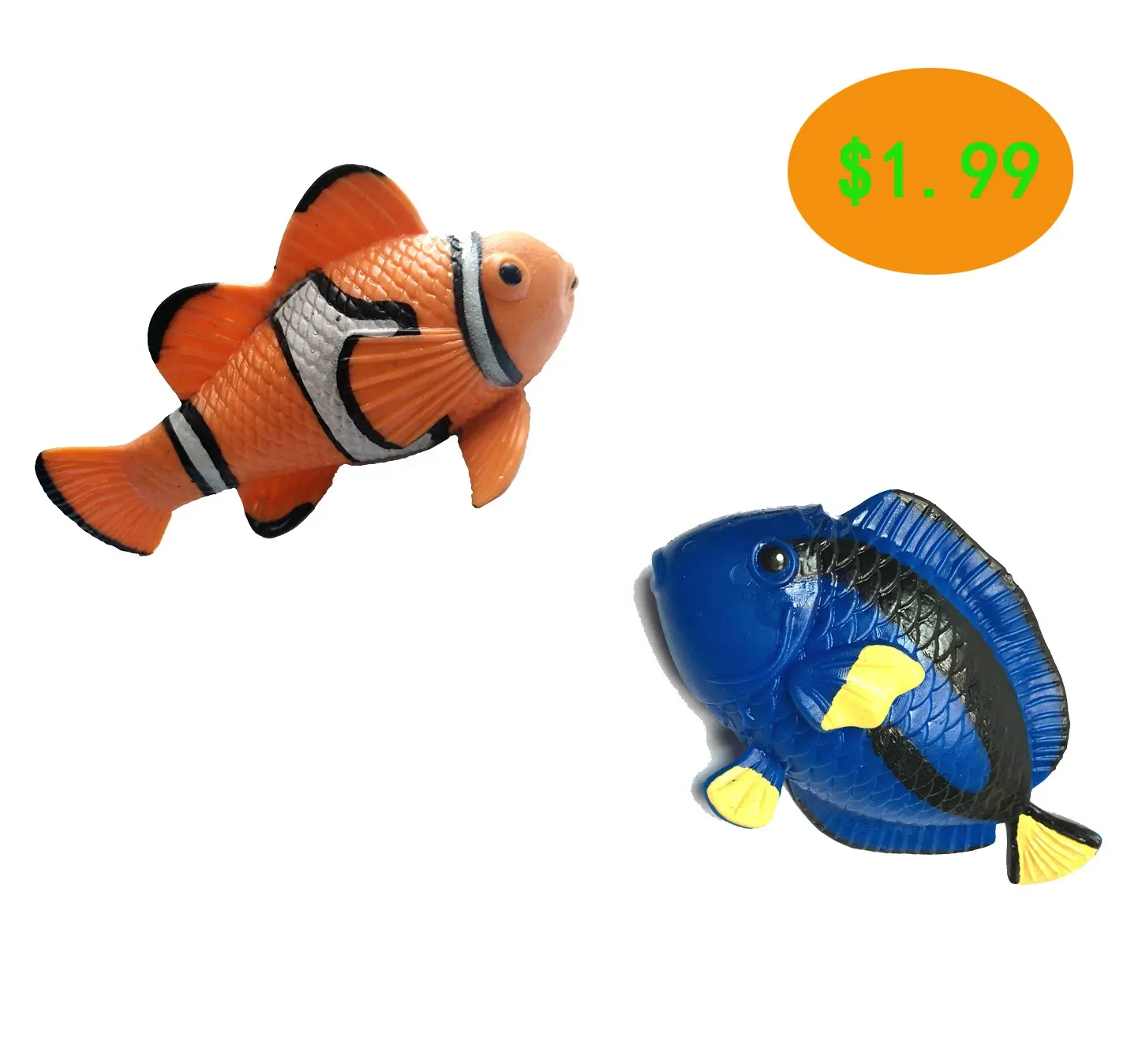子供向けのリアルなプラスチック動物園の魚のおもちゃ $1.99