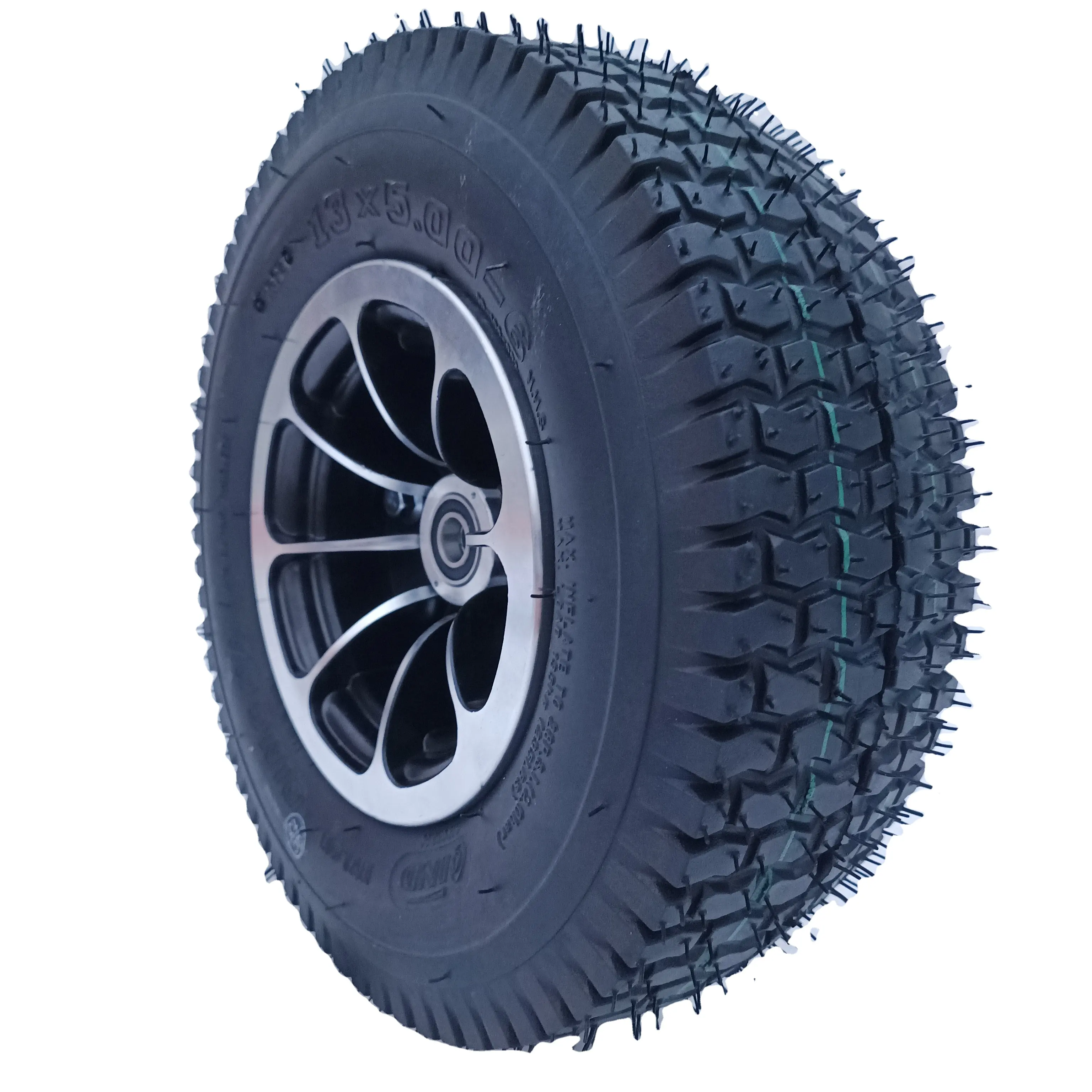 Neumático de 13x5,00-6 con llanta de asiento de rodamiento de aleación de aluminio para Scooter Eléctrico pequeño ATV/GO KARTS/cortacésped/camión quitanieves