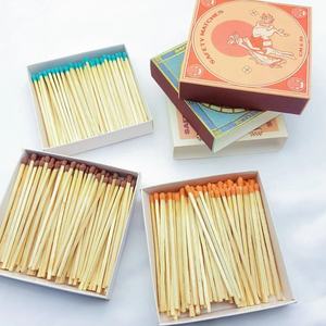 VLONG 4 inç ahşap sopa ile maç renkli özelleştirmek logosu kutulu maç büyük kare matchbox puro mum maçlar için matchbox - Product Image 2