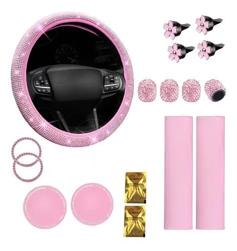 Conjunto rosa de 17 piezas.