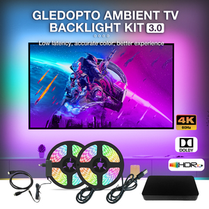Gledopto Tuya TVバックライトキットアンビエントLEDストリップHDMIモニター用同期ボックス12V DC 80 ABS音声制御アプリコントロールモード - Product Image 3