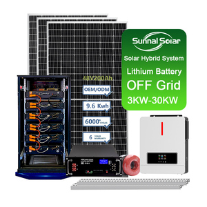 热销太阳能系统5Kw 10Kw 15Kw 20Kw 25Kw 30Kw 100 Kva功率5Kwh蓄电池太阳能系统 - Product Image 1