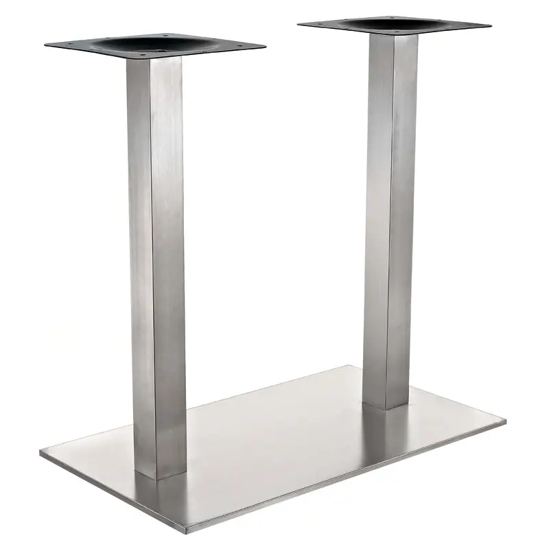 Perna de mesa de metal para móveis de luxo, aço inoxidável escovado base de mesa de jantar