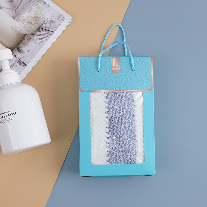 Coffret cadeau serviette, paquet individuel (bleu)