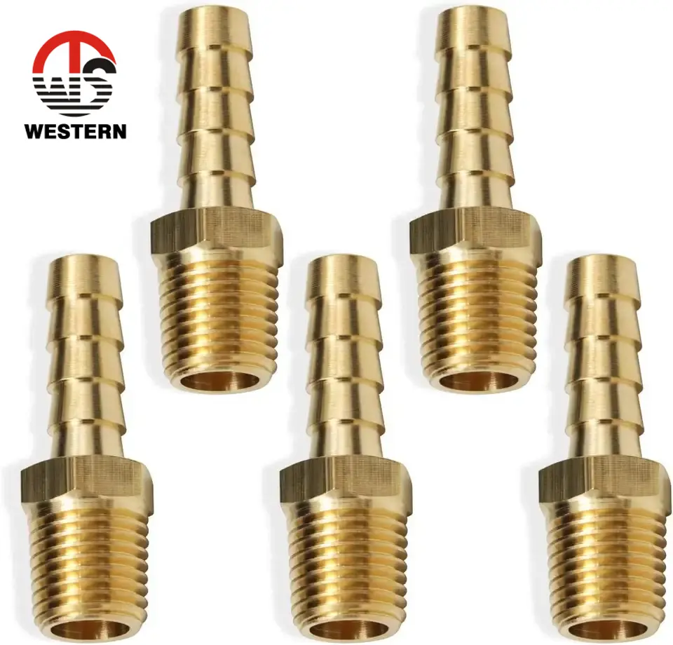 pneumatic pipe fittings Adapter brass male air connector garden hose barb fitting