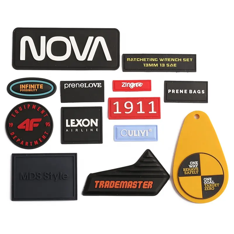 Personalized 3D soft silicone rubber tag for clothing logo patch heat transfer patches silicone label