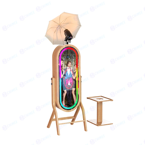 Events Mirror Photobooth Retro Wood Photo Booth with Camera/Printer/<strong>Software</strong>/21.5 Touch Screen Wooden Selfie Photo Booth Machine - Product Image 3