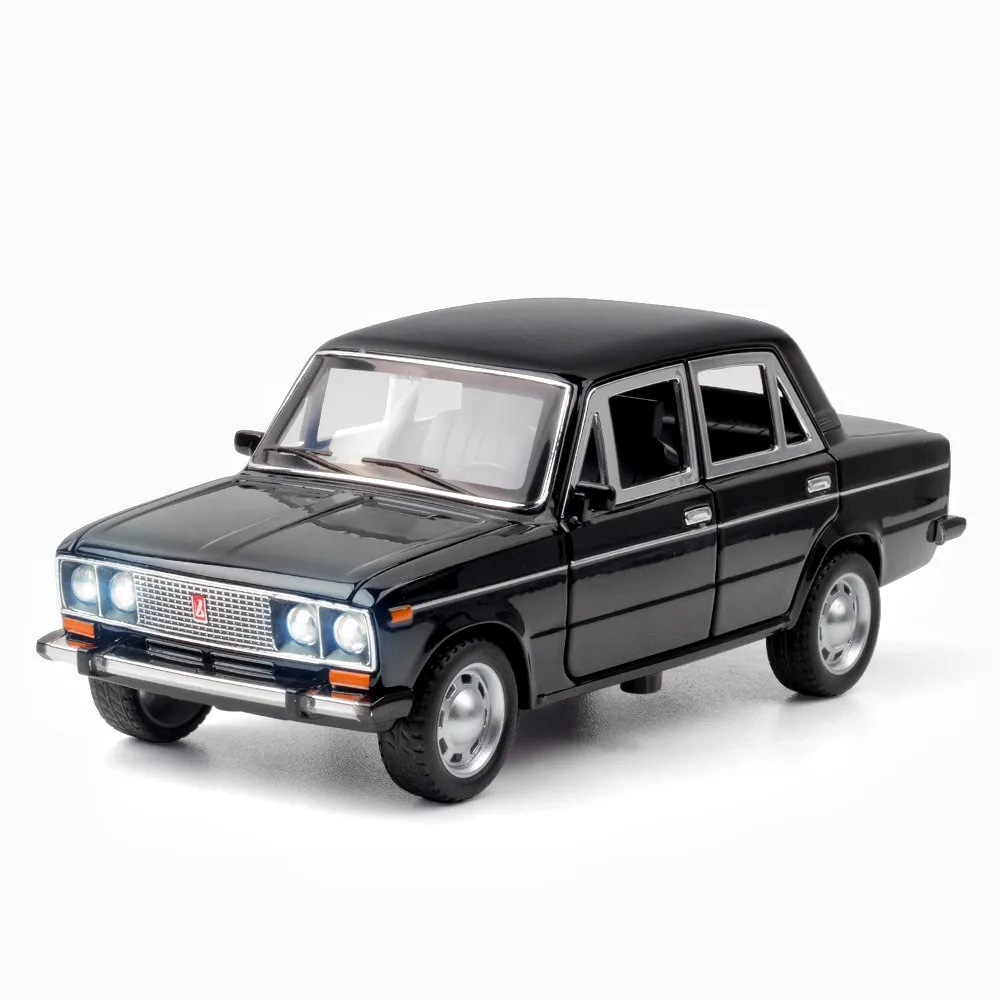 Diecast toys car 1:24 Lada 2106 with sound and light pullback alloy car model decorate ornament metal model car toy Coche modelo