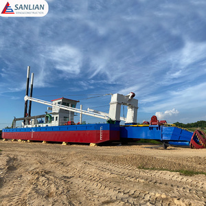 Proyecto de dragado Sanlian River Purpose Gold Mining Sand -making Dragado Workboat Cutter Succión Draga con flotador y tubería - Product Image 3