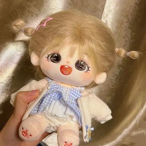 20cmコットンぬいぐるみ人形のコートとドレスセット漫画のおもちゃフルスカートとコート