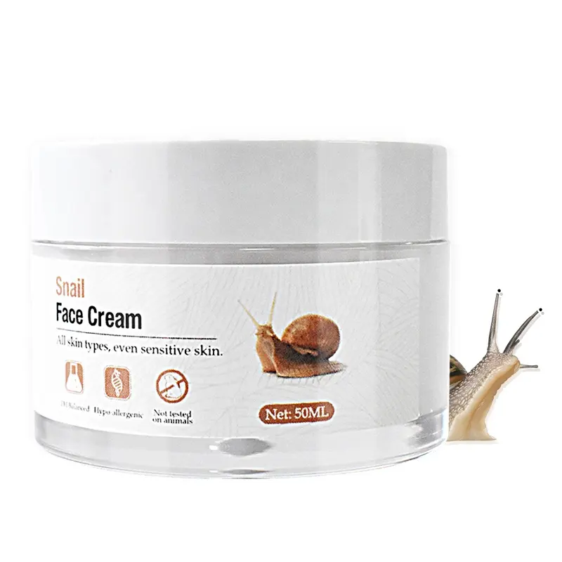 Crema facial de colágeno natural y caracol, cosmético coreano, OEM, reparador, blanqueador, loción facial blanqueadora