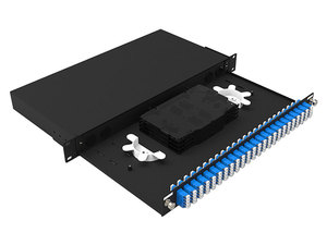 1U 19 inç raf monte sürgülü tip Fiber Terminal kutusu dubleks LC SC APC UPC 48 96 Port Fiber optik ara bağlantı paneli ODF dolabı - Product Image 4