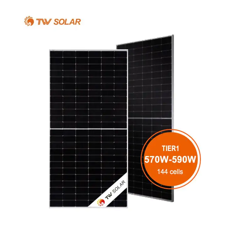 TongWei Manufacturer Solar Panel DC AC 144Pcs Flexibility N-Type Mono 72HD570-590W Solar Energy Panels System Module