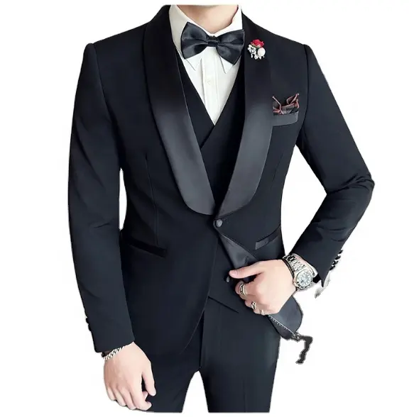 HC 2024 Slim Fit smokin lüks parti yakışıklı yüksek kalite Blazer erkekler özelleştirilebilir erkek iş elbisesi