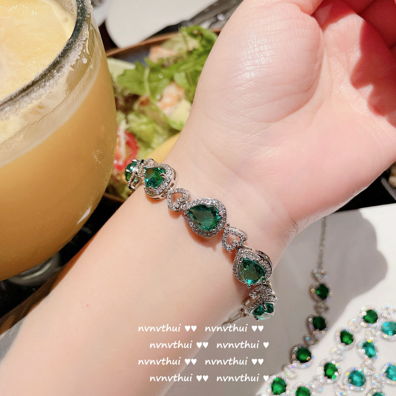 Bracelet amour vert paon