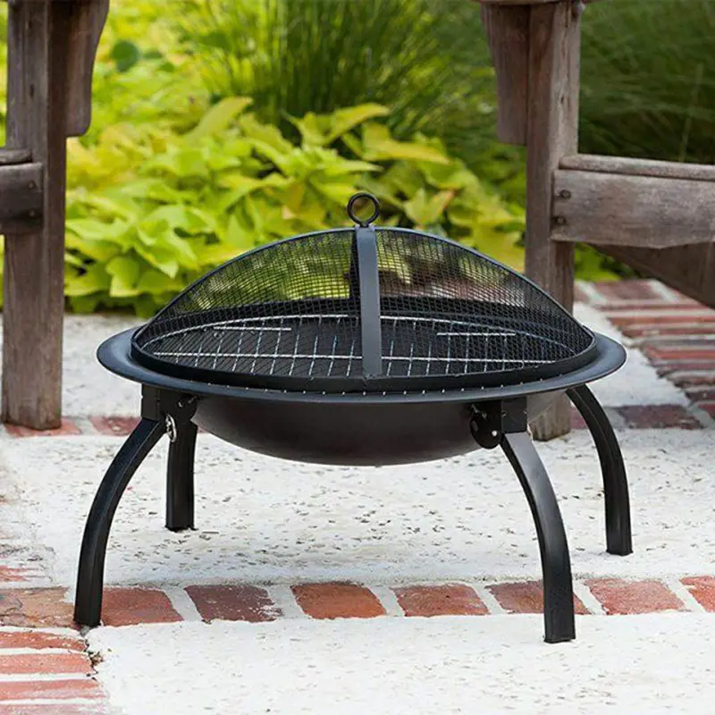 Tuin Achtertuin Ronde Houtskool Barbecue Grill Outdoor Camping Verwarming Vuurkorf Kom Bbq Brazier