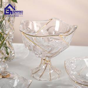 Chất lượng cao bánh xe hình dạng bát thủy tinh với vành vàng Nhà cung cấp Trung Quốc cho nhà bán buôn sang trọng bát thủy tinh - Product Image 1