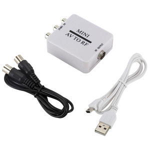 Mini convertidor de señal de audio y video modulador AV a RF con entrada Mini AV y salida RF para equipos de transmisión de radio y TV