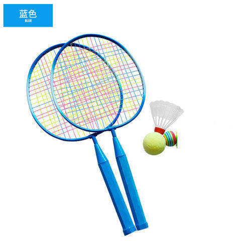 Children's racket, 43cm long, blue, includes 1 ball.