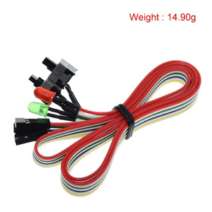 Cable de alimentación de la placa base de cómputo de PC delgado de 65CM, reinicio de encendido y apagado Original con luz LED, interruptor de reinicio de energía de PC, interruptor de botón pulsador - Product Image 6