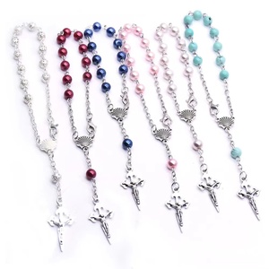 6mm Pearl Ancient Silver Rosary Bracelet <strong>Santiago</strong> Cross Rosary Bracelet With Box - Product Image 2