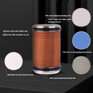 Round <strong>5</strong>-in-<strong>1</strong> Roller Knife Sharpener Kitchen Knife Scissors Professional Knife Sharpener 400-1000grit Diamond Abrasive Discs New - Product Image 3