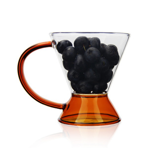 Creative Contrast Color Glass Triangle <strong>Cup</strong> with Large Handle High Borosilicate Heat Resistant Glass Coffee Mug <strong>Artwork</strong> Glasses - Product Image 6